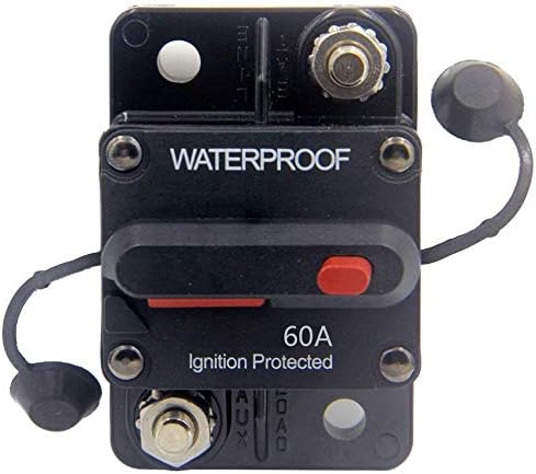 60 Amp Circuit Breaker 30A-300A with Manual Reset Waterproof Inline Fuse Inverter for Marine Trolling Motors Boat ATV Manual Power 12V-48VDC...