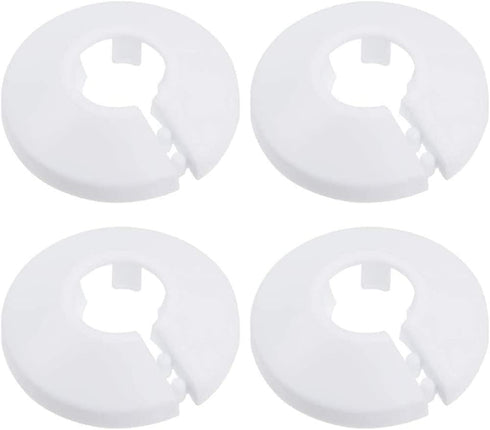Wall Flange Cover Collars Plastic Radiator Pipe Collars, 4 Pieces, Wall Flange Cover for Water Pipe Drain Line Outer Diameter Flange Decoration (1...