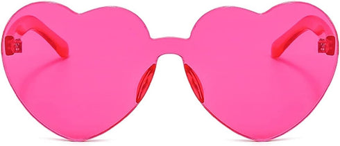 Dollger Heart Shape Sunglasses One Piece Transparent Rimless Candy Color Glasses…...