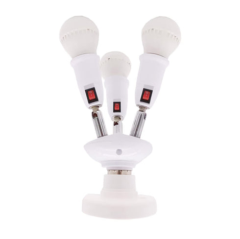 CLWHJ-360 Degrees Adjustable 3 in 1 E26/E27 Splitter Socket Adapter. E26/E27 Standard LED Bulbs 360 Degrees Adjustable 180 Degree Bendable Max Wat...