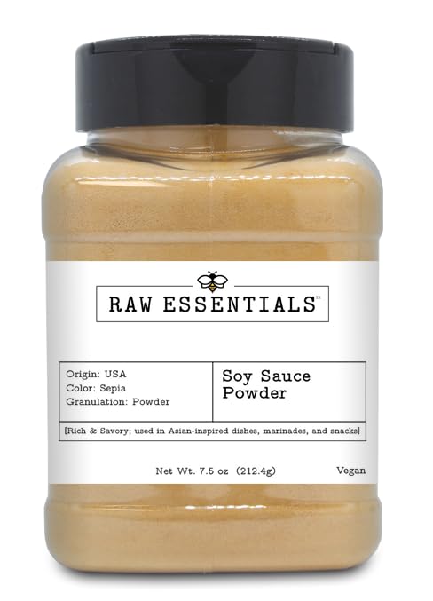 Soy Sauce Powder - Rich Umami Flavor - Perfect for Asian Dishes, Marinades, and Snacks - Vegan - 7 Ounce Bottle...