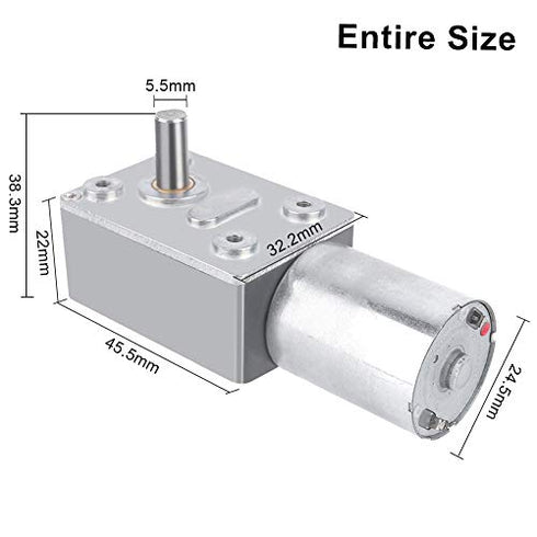 DC 12V Electric Gear Motor Reversible Turbo Worm Mini Motor Geared Reduction Micro Reducer 20RPM...