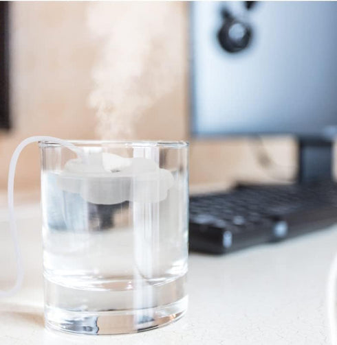 YKSI Mini Portable Travel Humidifier, Small USB Desktop Humidifier for Travel, Office, Hotel Room, Bedroom, Small Space, Container Diversity, 8 Ho...