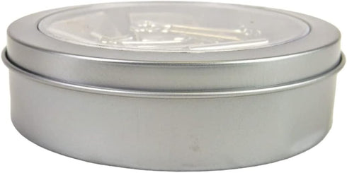 Efficient Office Organization with 12-Piece Silver Tone Binder Clips Set: 1-Inch Metal Clips in a Stylish Magnetic Round Tin Box with See-Thru Cov...