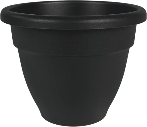 The HC Companies 12 Inch Caribbean Planter - Lightweight Indoor Outdoor Plastic Plant Pot for Herbs and Flowers, Black...