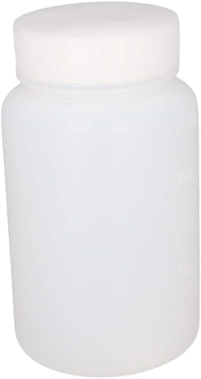 5pcs 8.45oz/250ml Plastic Bottles, Lab Cylindrical Chemical Reagent Bottle, Wide Mouth Laboratory Reagent Polyethylene Bottle, Sample Sealing Liqu...