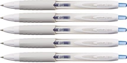 Uni-Ball Signo 307 Retractable Gel Ink Pen, Ultra Micro Point 0.38mm, Blue Ink, UMN-307-38, Value Set of 5...