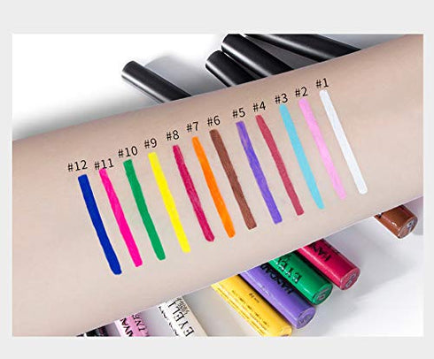 Coloured Eyeliner,Matte Liquid Eyeliner Rainbow Colorful Neon Eyeliner Pencil Pigmented Waterproof Smudgeproof Long Lasting Gel Eye Liner Christma...