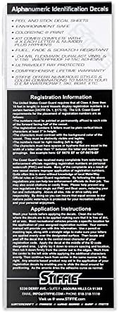 Whipline Solid Black/Tan 3" Alpha-Numeric Registration Identification Numbers Stickers Decals for Boats & Personal Watercraft...