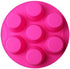 7 Cavity Silicone Air Fryer Muffin Pans Nonstick Brownie Cake Mold Round Pudding Cupcake Recipe Tray Bakeware, Rose...