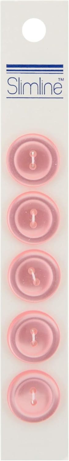 BERWICK OFFRAY Buttons Slimline, Pink 2-Hole 3/4" 5/Pkg...