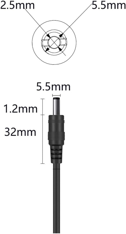 4FT DC 5.5MM x 2.5MM Male and Female Plug to Bare Wire Open End Power Wire Supply Repair Cable,Barrel Connector for CCTV Camera,DVR,LED Strip Ligh...