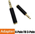 2 Pack TRRS to TRS Adapter 3.5mm Plug Jack 1/8'' Connector Converter for Phone Earphone Headphone Earbuds Microphone 4 Pole to 3 Pole Computer Cam...