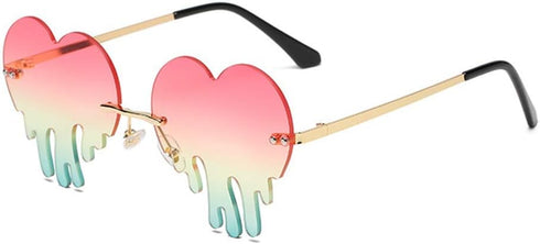 ENTHYI Melting Heart Sunglasses for Men/Women Rimless Irregular Party Unique Sun Glasses...
