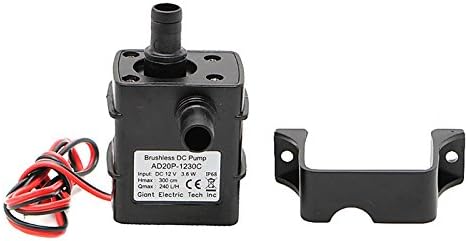 HiLetgo 2pcs Water Pump 240L/H DC 12V 4.2W Micro Brushless Pump 3M Pumping Head Ultra Quiet Water Pump for Pool Aquarium Fish Tank...