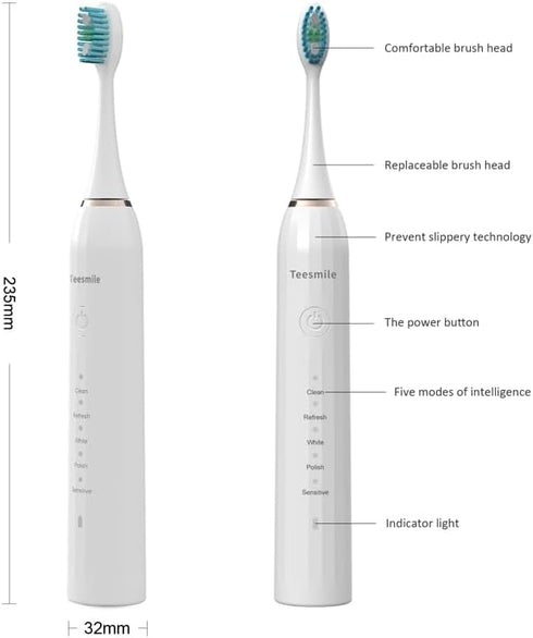 Electric Toothbrush .This rechargeable electric power toothbrush, available in a sleek white color, offers 5 modes for personalized cleaning. with...