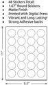 Thank You Stickers, 48 Round White Labels, Perfect for Baby Shower or Wedding Favors...
