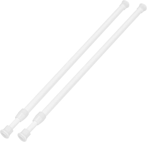 2 Pack Tension Curtain Rod 15.7-28 Inch, Small Short Adjustable Extendable Spring Loaded Rods for Windows Cabinet Blinds Closet Bedroom Kitchen Ba...