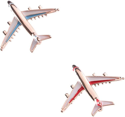 2PCS Airplane Brooch Pins,Red Blue Aircraft Brooch Pin Airplane Model Brooch Cute Plane Pin Brooch for Women Men...