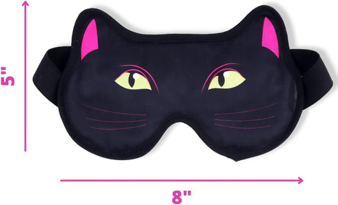 Hot Cold Therapy Gel Eye Cat Mask by FOMI Care | Ice Face Compress for Migraine, Headache, Stress, Puffiness, Dark Circles, Dry Eyes | Blackout Sl...
