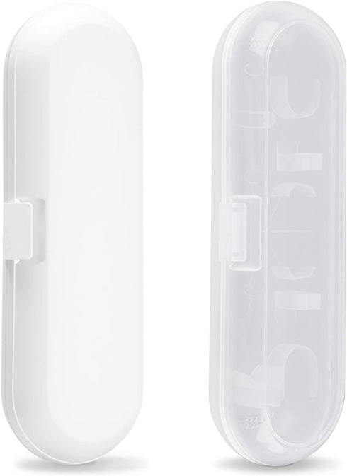 Fowecelt 2 Pack Electric Toothbrush Travel Case for Oral-B Pro and Other Electric Toothbrush, Portable Travel Toothbrush Holder (White & Clear)...