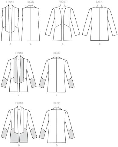 McCall's Patterns M7332 Misses' Open Front Vest & Jackets, ZZ (Large-X-Large-XX-Large)...