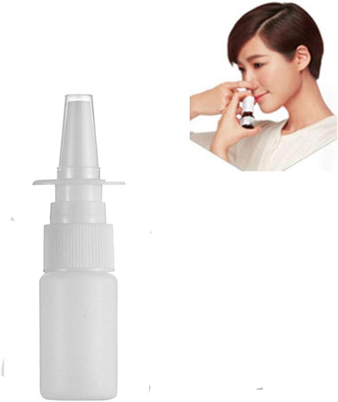 20ML White Empty Plastic Nasal Spray Bottles Pump Sprayer Mist Nose Spray Refillable Bottle For Saline Water Wash Applications Pack of 5...
