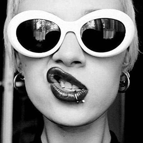 Clout Goggles HypeBeast Oval Sunglasses Mod Style Kurt Cobain (White)...