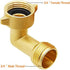 2pcs 90 Degree Hose Elbow RV Water Hose Connectors and Fittings Solid Brass Garden Hose Accessories Heavy Duty Hose Pipe Adpater with 2 Washers...