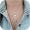 Jovono Blue Turquoise Necklaces Multilayerd Sequin Pendant Necklace Chain Jewelry for Women...