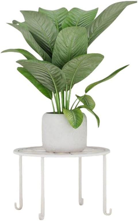 1 Pack Metal potted plant stand, rust-proof iron flower pot stand, heavy duty pot stand for indoor patio(White)...