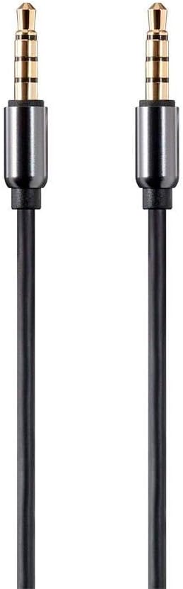 Monoprice Auxiliary Audio Cable - 3.5mm TRRS, Gold Plated, 15 Feet, Black - Onyx Series...