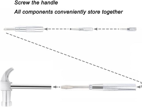 6 in 1 Mini Multifunction Copper Hammer and Screwdriver Hand Tools, Screwdriver Kit for Opening Walnuts, Watchmaker, and Household Repairing Tool ...