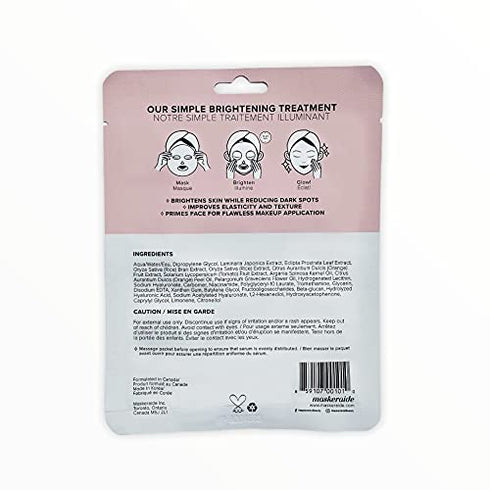 Pre Party Prep Face Mask with Orange Peel Oil, Niacinamide & Rice Extract, for Dull Skin, Prime, Brighten, Hydrate & Reduce Dark Spots, Cruelty Fr...