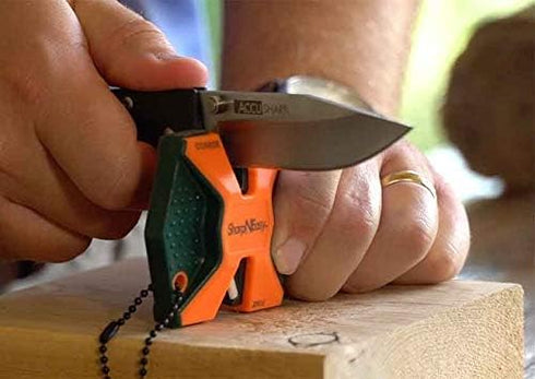 AccuSharp 2-Step Coarse and Fine Rods Knife Sharpener, Hones, Restores & Sharpens Kitchen Knives and All Types of Blades, Keychain Pull Through Kn...
