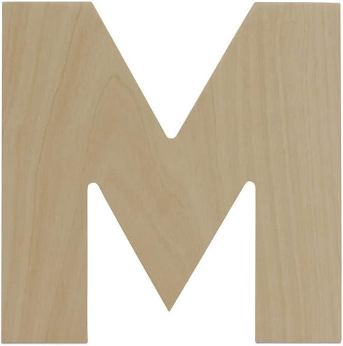 Wooden Letter M Cutouts 8 Inch Wooden Letters for Wall Decor, Home Decor, Crafts, and Party Decorations by Woodpeckers...