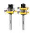 1/4 Inch Shank Tongue and Groove Set of 2 Pieces Router Bit 3 Teeth Adjustable T Shape Wood Milling Cutter?Tongue and Groove groove joints Router ...
