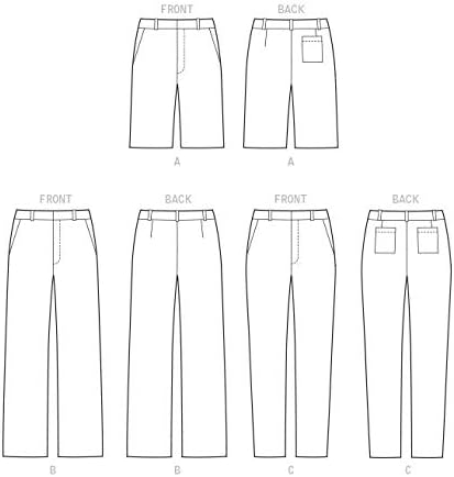 McCall Pattern Company McCall's Learn Men's Shorts, Straight, Slim Fit Pants Sewing Patterns, Sizes 30-36, White...