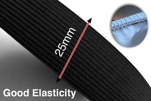 Black Elastic Band for Wigs 1 inch for Sewing Waistband x 11 Yard Spool, Wig Elastic Bands for Melting Lace, High Elasticity, Elasticos para Costu...