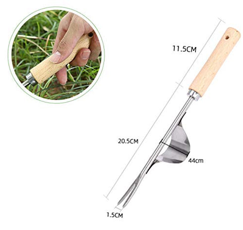1 PCS Stainless Steel Weeder Manual Household Farm Tool Root Extractor Weeder Loose Soil Raising Fork Garden Gardening...
