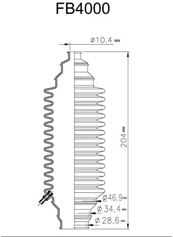 FB4000 Universal Replacement Rack & Pinion Steering Boot...