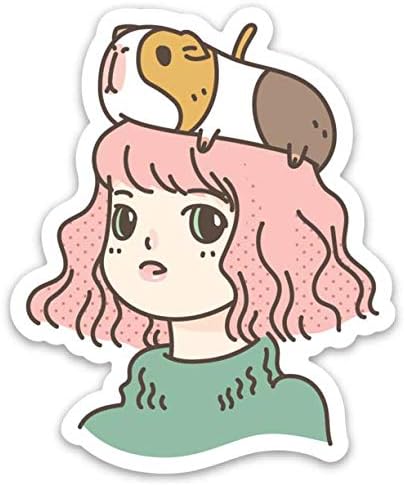 Guinea Pig Lady Vinyl Sticker...