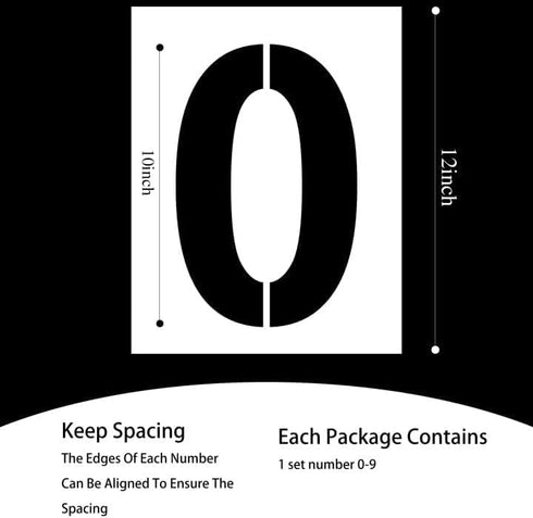 12 Inch Large Number Stencils Reusable Plastic Number Stencils Address Number Painting Stencils Templates for Mailbox Signs Home Address Number(Cl...