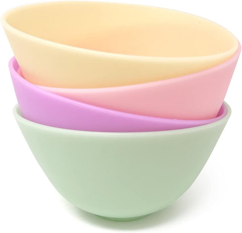 Honbay 4PCS Silicone Mixing Bowls Prep and Serve Bowls for Mixing Facial Mask or Holding Ingredient (13×7.5CM)...