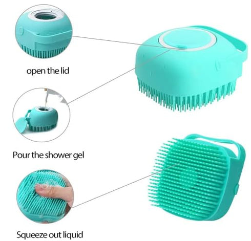 Dog Bath Brush, Dog Shampoo Brush, Pet Cleaning Brush, Dog Washing Supplies, Dog Grooming Supplies for Dogs and Cats...