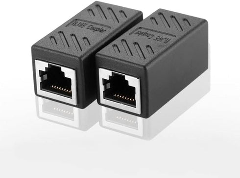 2Pcs RJ45 Coupler Connector Coupling Extension Adapter Cat6A Network LAN Ethernet Cable for Cat7/Cat6a/Cat5e Ethernet Cable Extender Adapter Femal...