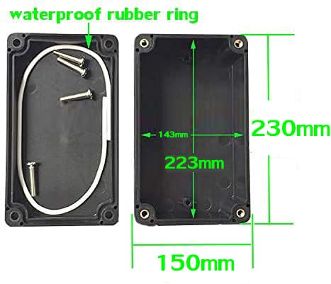 DIY Electrical Box,Universal Junction Box,Dustproof Waterproof IP65 ABS Plastic Box,with 4pcs x M16 Cable Gland,9.0x5.9x3.4 inch (230 * 150 * 87mm...