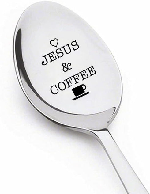 Jesus and Coffee Spoon Gifts for Women Men Coffee Lovers Gift for Dad Grandma Christian Gifts for Coworker Christmas Birthday Gift for Jesus Lover...