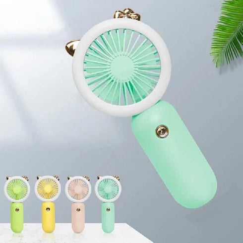Handheld Mini Portable Rechargeable fan, 3 in-1 Mini Fan, With Bright LED Light, 3 Fan Speeds, USB Portable Charger, for Eyelashes, Outdoor Travel...