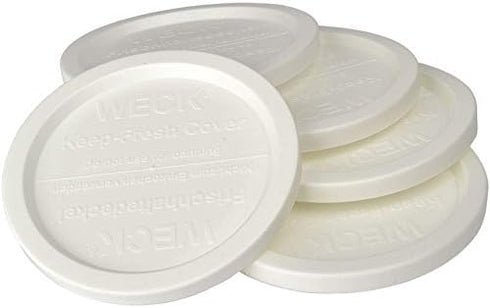 Weck Large JAR 5 Pack Keep Fresh Plastic LIDS, 5 Pack (Large = 4", 100mm Opening) Fits Models 738, 739, 740, 741, 742, 743, 744, 745, 776, 748, 97...